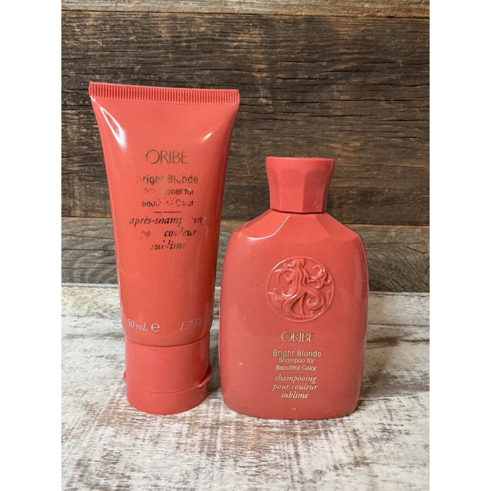 Oribe Bright Blonde Shampoo & Conditioner Travel Size (Color-Protect) | MSRP=$62